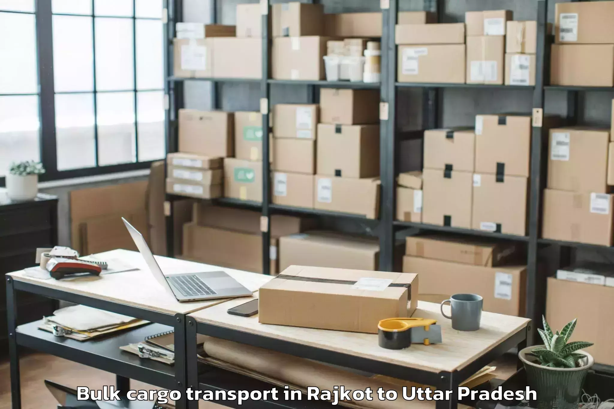 Hassle-Free Rajkot to Sasni Bulk Cargo Transport